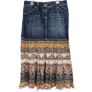 Tommy Hilfiger Bohemian Denim Layered Maxi Skirt - Size 14